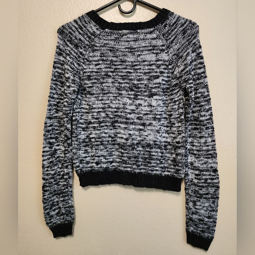 Black + White Knit Sweater Top - Picture 2 of 3